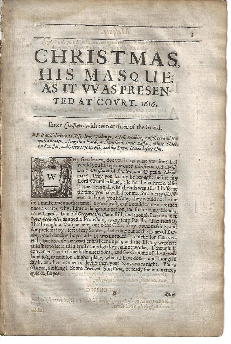 1640 Ben Jonson Christmas His Masque (1 of 2)