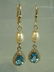 Sterling Silver Blue Topaz White Pearl Earrings, 3ctw