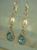Sterling Silver Blue Topaz White Pearl Earrings, 3ctw - 3