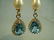 Sterling Silver Blue Topaz White Pearl Earrings, 3ctw - 5