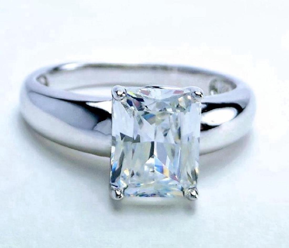 Sterling Silver Emerald Cut Cubic Zirconia Ring, 3ct (1 of 6)