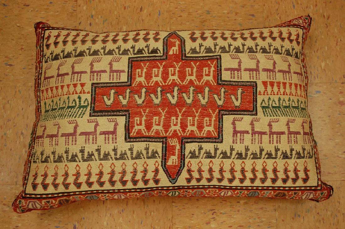 Vintage Detailed Silk Sumak Kilim Rug Pillow 1.9x2.9 (1 of 5)