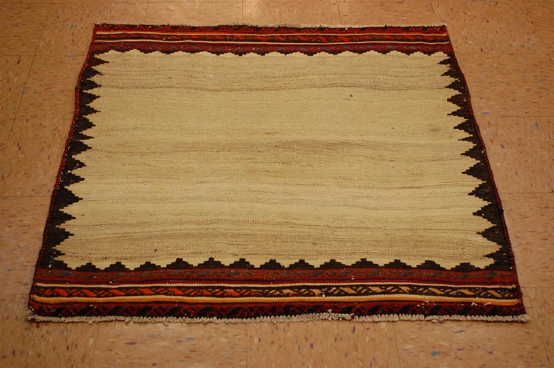 Vintage Persian Shiraz Qashkai Sofreh Kilim Rug 3.7x3.9 (1 of 7)