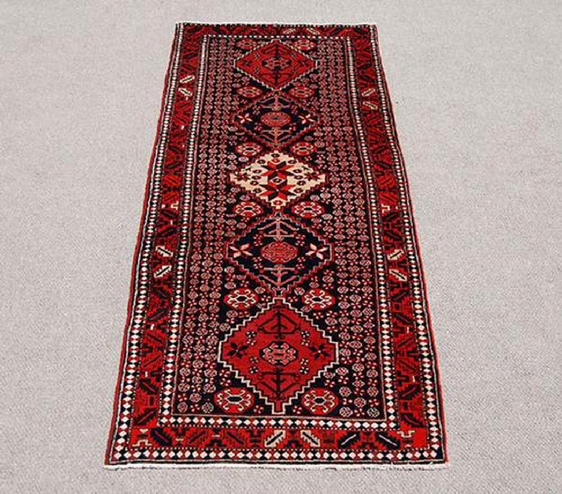 Handmade Semi Auntiqe Persian Hamadan Rug 3.7x10.1 (1 of 5)