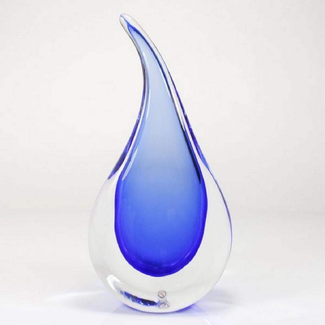 Big Blue Crystal Teardrop: Title: Big Blue Crystal Teardrop Maker: Ozzaro Collection Origin: Czech Republic Date/Period: 2016 Materials: Bohemian Crystal Size: Height 35 cm Very beautiful teardrop from bohemian crystal. Please 