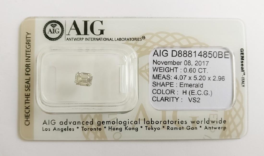 0.60 ct Emerald cut diamond H ( E.C.G. ) VS2 (1 of 4)