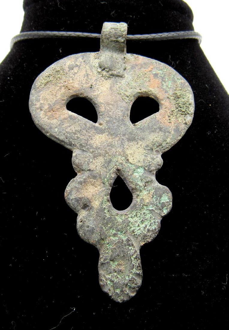 Medieval Bronze Open-Work Skull Pendant - Memento Mori (1 of 2)