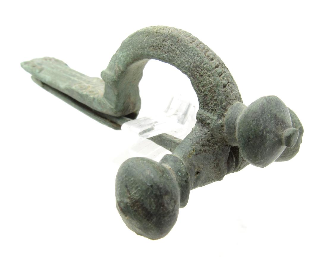 Ancient Roman Bronze Decorated Crossbow Brooch (1 of 3)