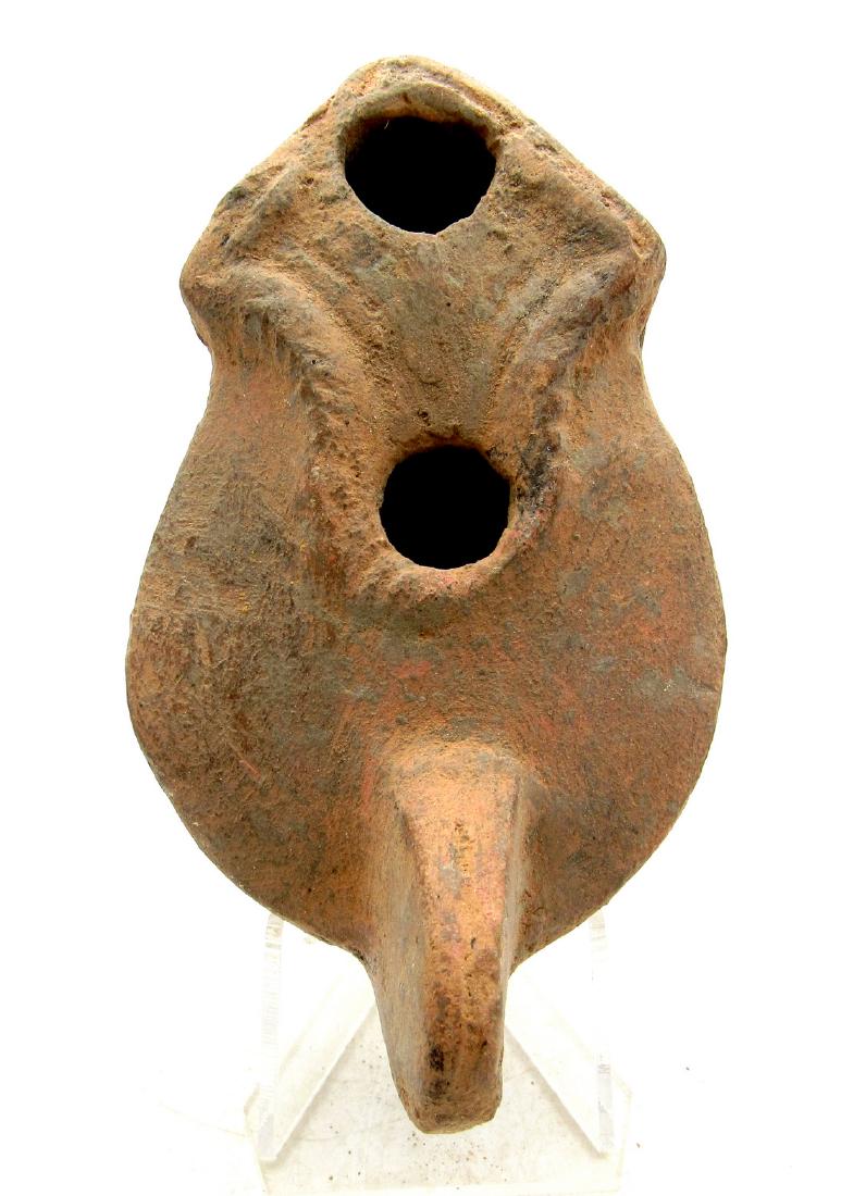 Ancient Roman Legionary Terracotta Decorated Oil Lamp (1 of 4)