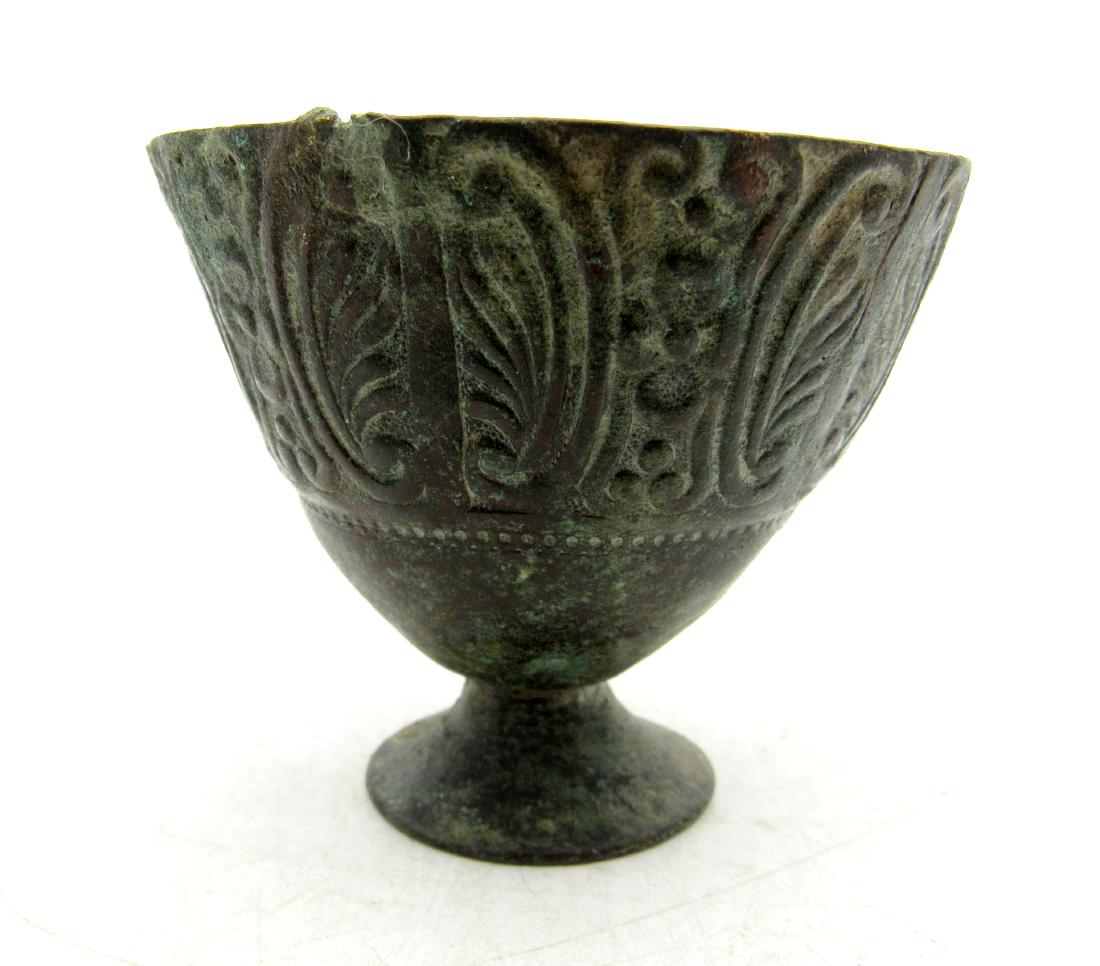 Ancient Roman Bronze Decorated Cup (1 of 4)