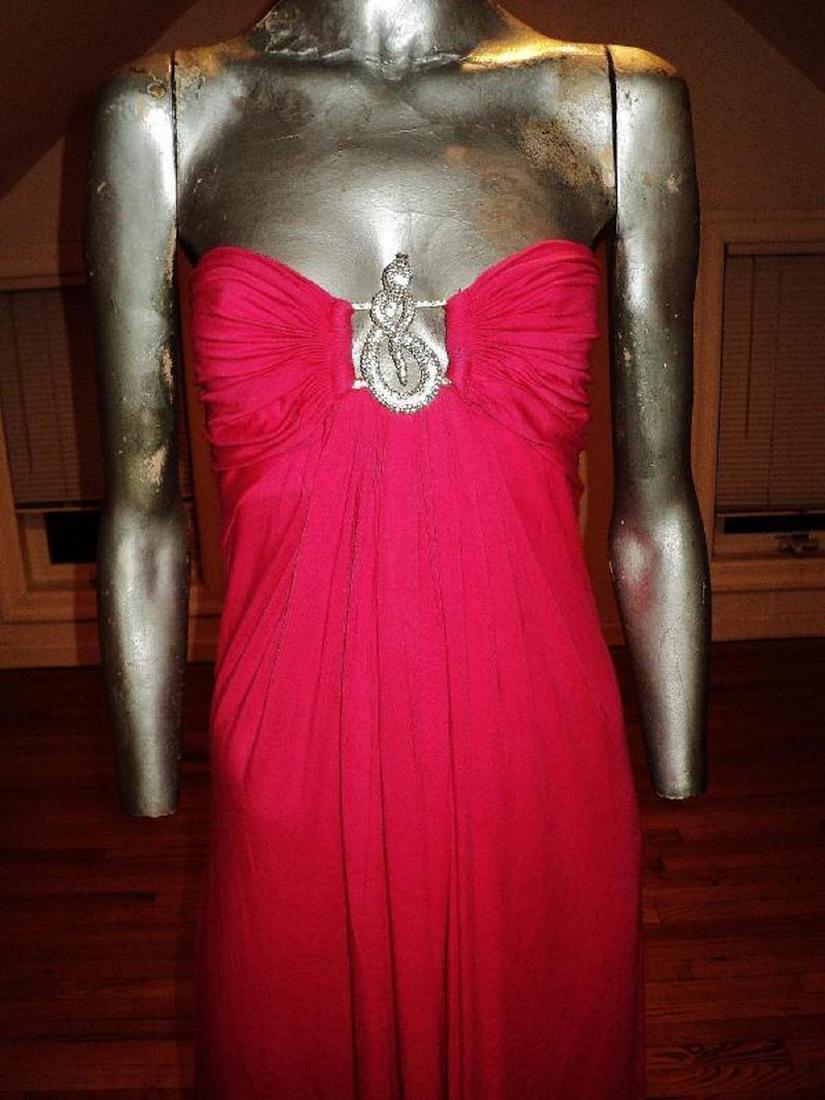 Vtg Strapless Fushia Cleopatra Serpent Maxi Gown (1 of 7)