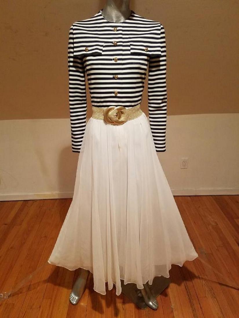 Iconic Geoffrey Beene Boutique Nautical Chiffon Gown (1 of 10)