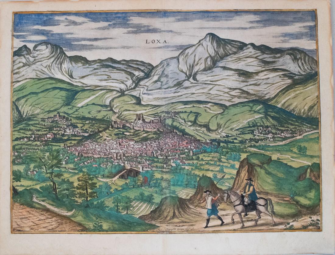 1572 Braun & Hogenberg Bird's Eye View of Loja, Spain (1 of 1)