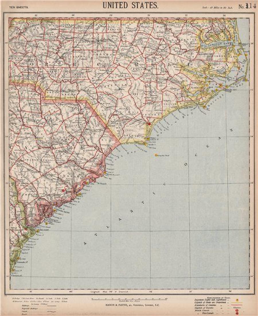 North & South Carolina coast. Lighthouses railroads (1 of 2)