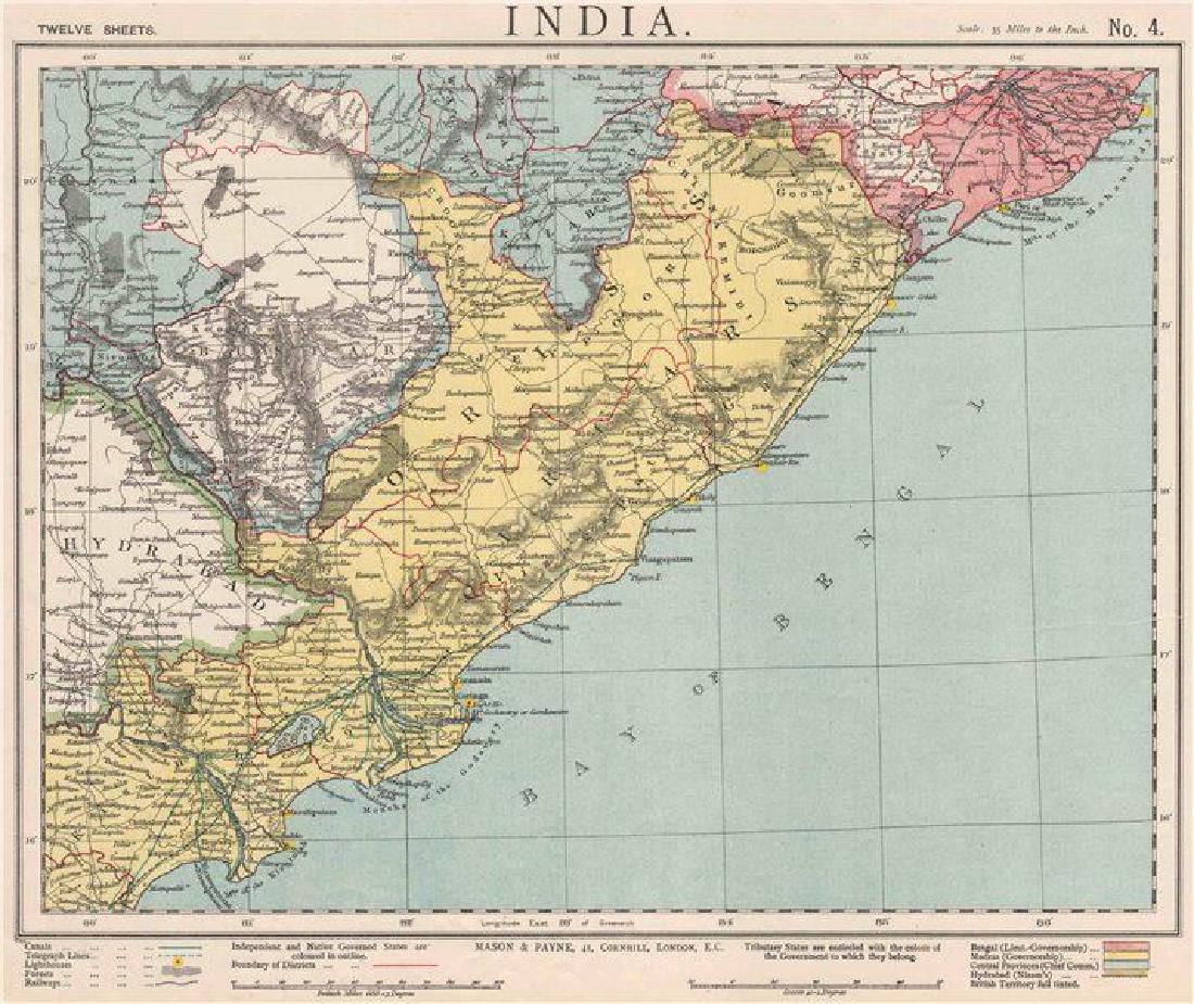 EASTERN BRITISH INDIA. Cicars Orissa. Godavery mouths. (1 of 2)