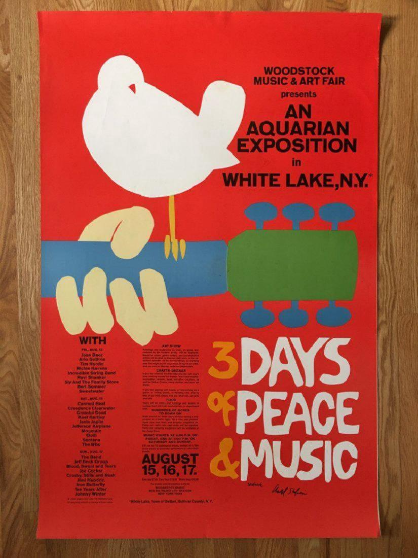ORIGINAL WOODSTOCK POSTER - SIGNED - DIRECT FROM ARTIST (1 of 2)