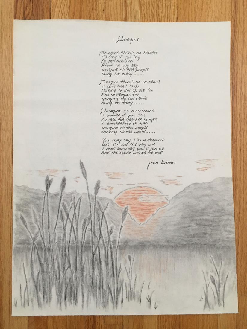 JOHN LENNON - IMAGINE - FAN POSTER: JOHN LENNON - IMAGINE - FAN POSTER. MOST POSTERS IN THIS SALE ARE NEW OLD STOCK - AND STILL SEALED! PURCHASED FROM A HEAD SHOP THAT CLOSED IN THE 1970's. We have multiple dozens of each of these poste