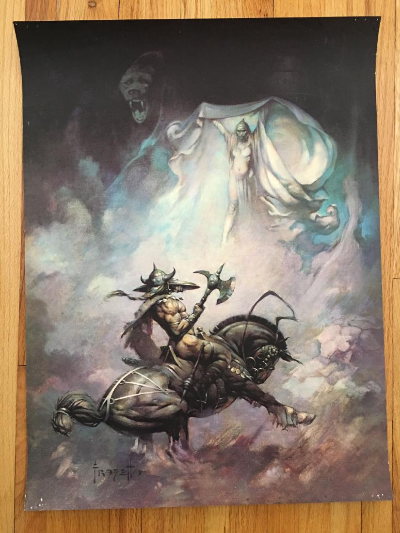 FANTASY ART - FRANK FRAZETTA: FANTASY ART - FRANK FRAZETTA. Pinholes. MOST POSTERS IN THIS SALE ARE NEW OLD STOCK - AND STILL SEALED! PURCHASED FROM A HEAD SHOP THAT CLOSED IN THE 1970's. We have multiple dozens of each of these p