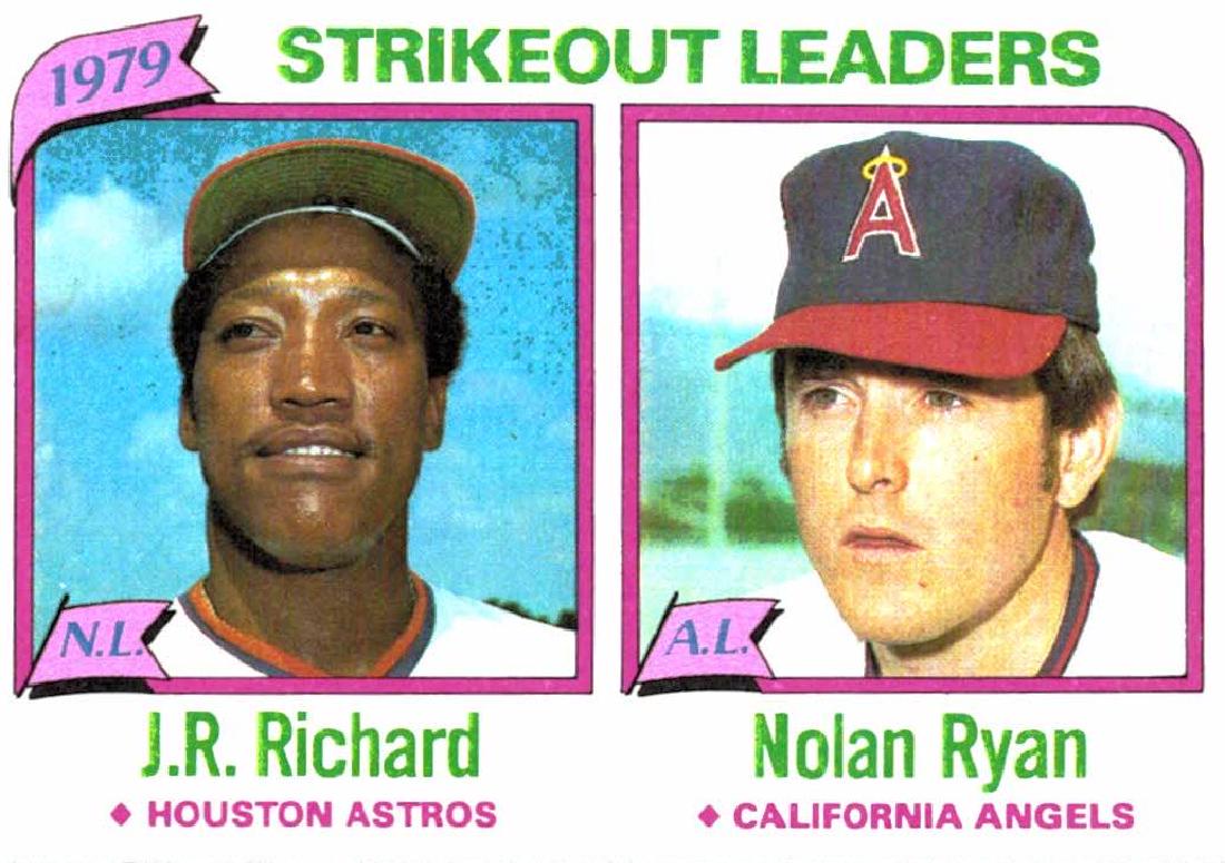 1980 Topps Nolan Ryan/J.R.Richard Strikeout Leader Card (1 of 2)
