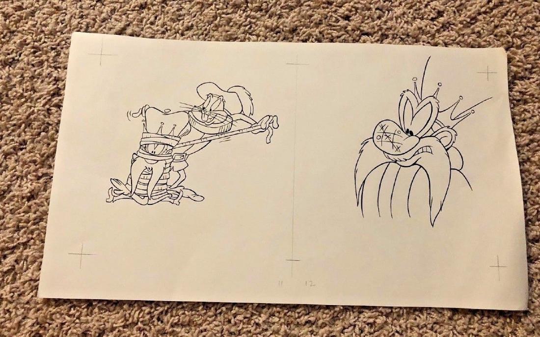 Studio Used Warner Bros Yosemite Sam Bugs Bunny Layout: Studio Used Warner Bros Yosemite Sam Bugs Bunny Layout Production Art 19" X 11" Size this Came Out of an Estate of a Retired Warner Bros Animator... Please note that this lot has a confidential reserv