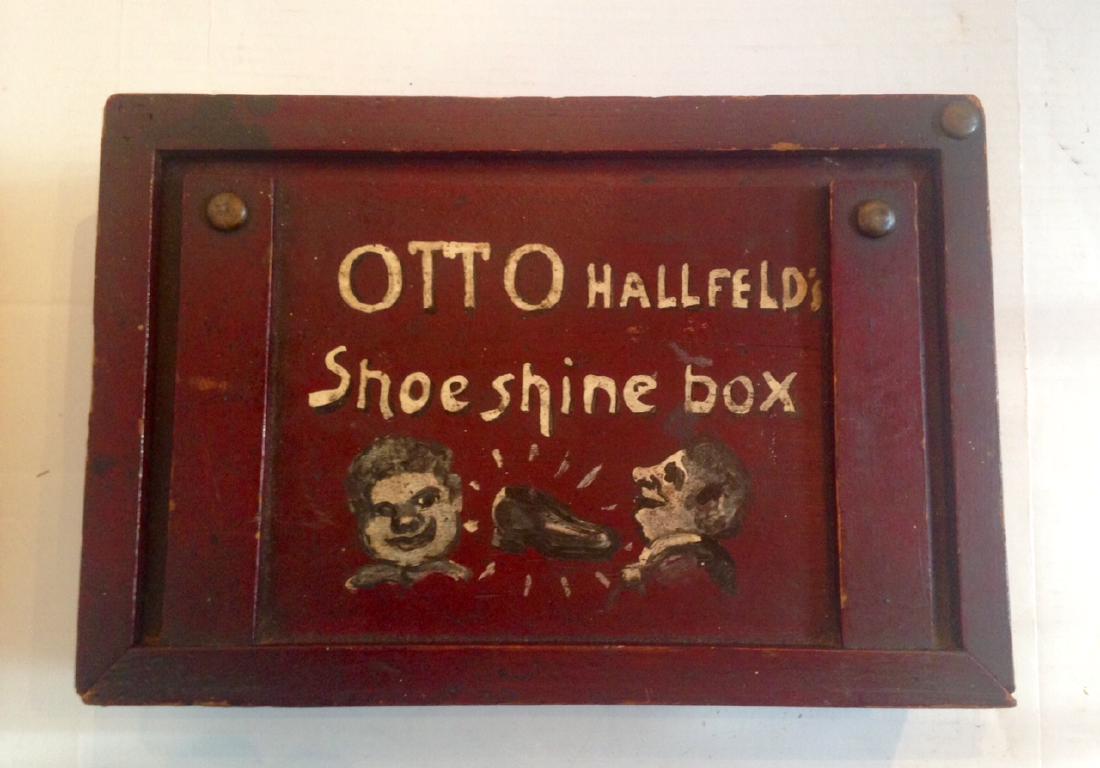 Folk Art Painted Shoeshine Box 1900c (1 of 6)