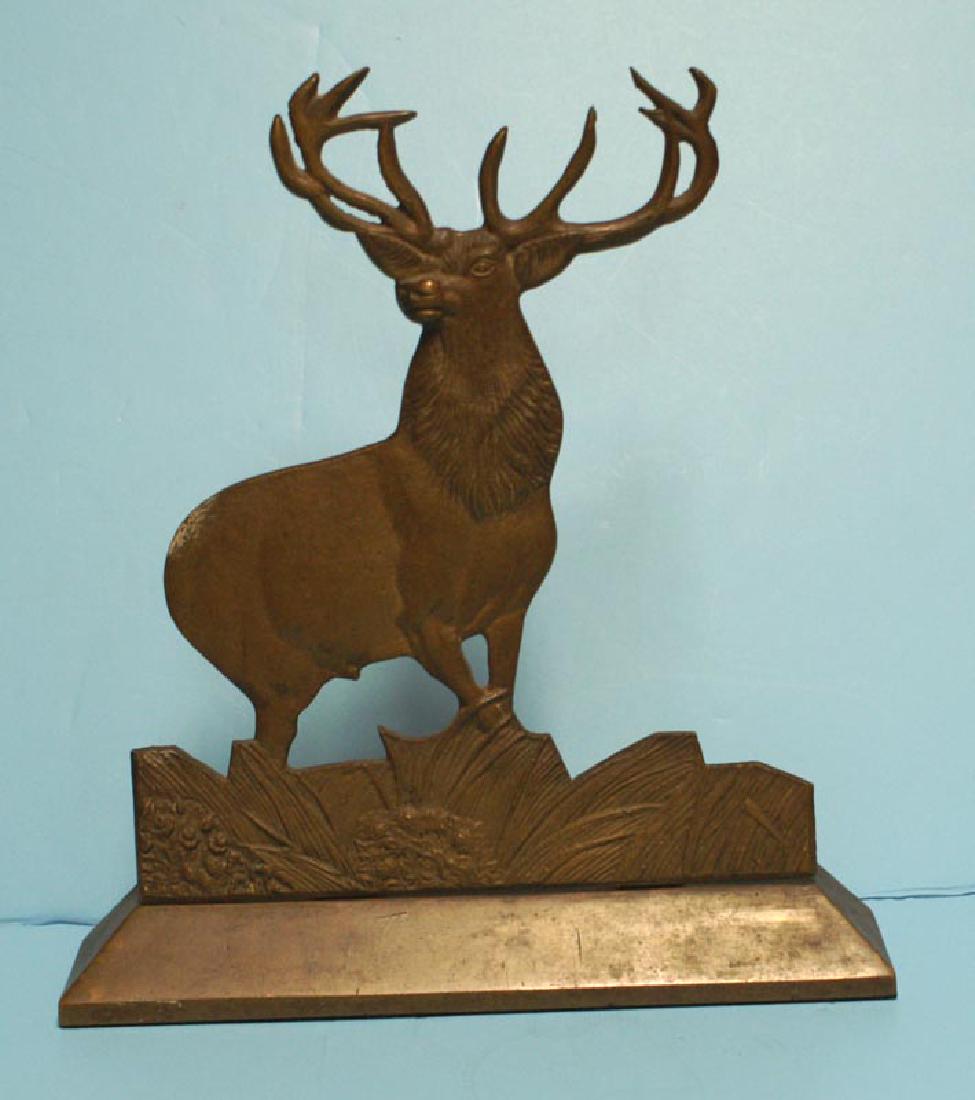Antique Cast Brass Elk Doorstop (1 of 4)