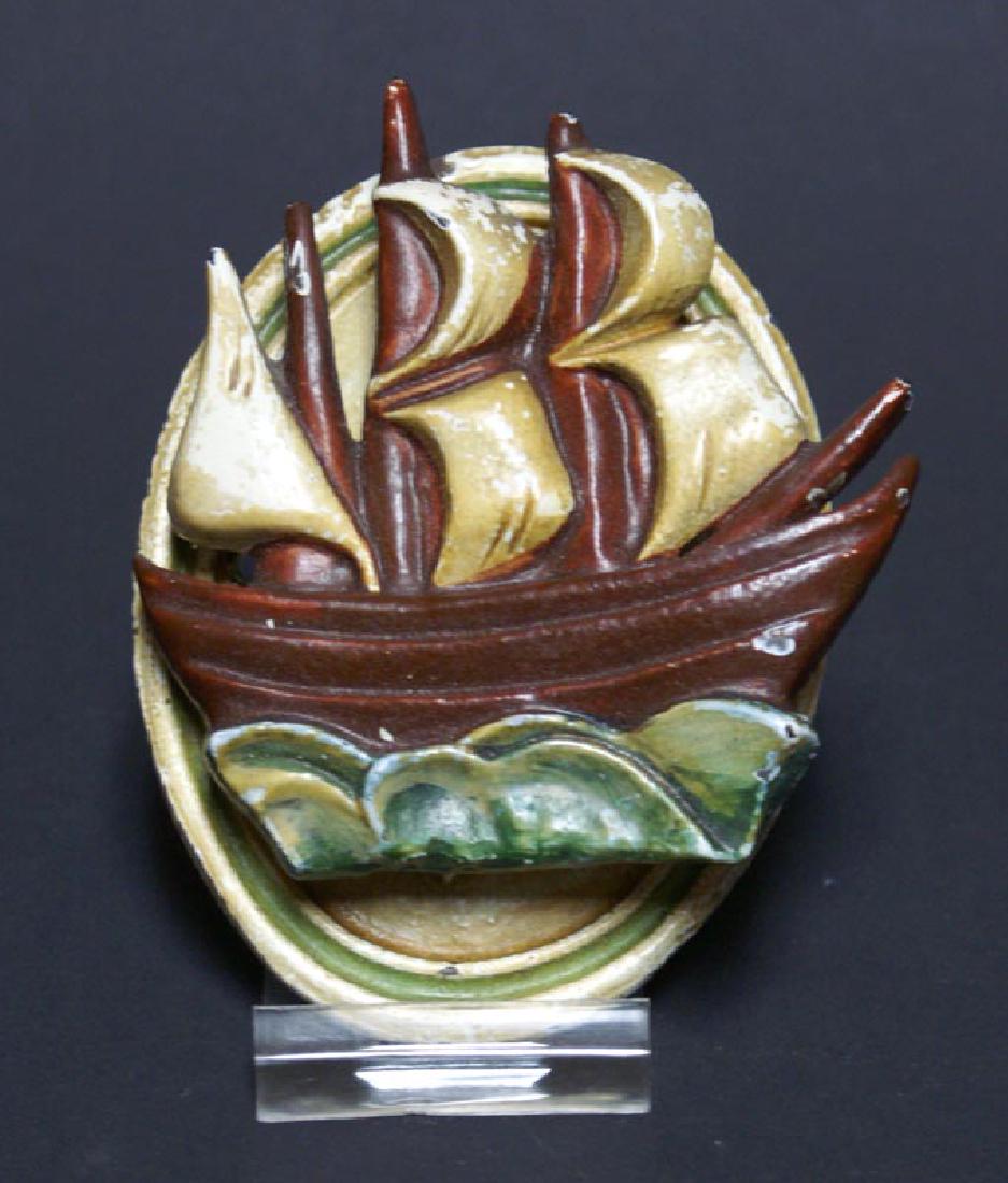 Antique Sailing Ship Cast Iron Doorknocker  (1 of 3)