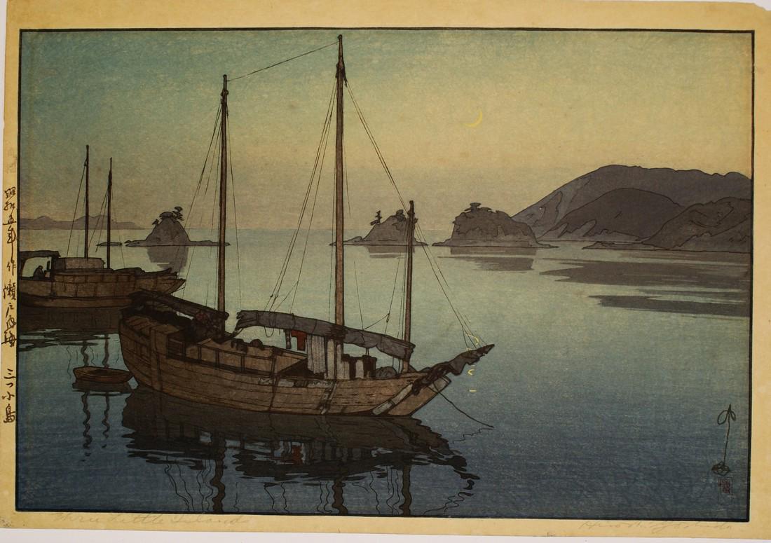 Hiroshi Yoshida Woodblock Three Little Islands (1 of 6)