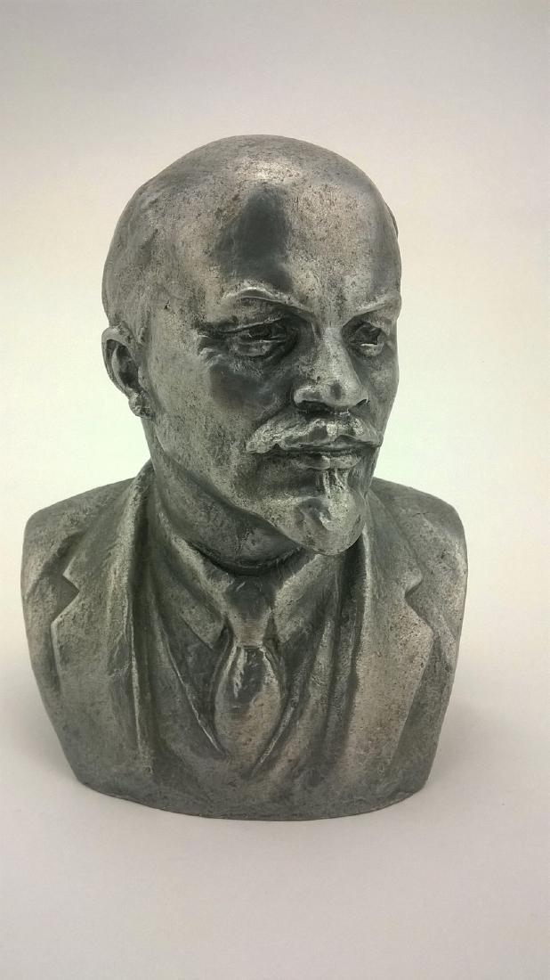 Old sculpture Statue V I Lenin Metal (1 of 9)
