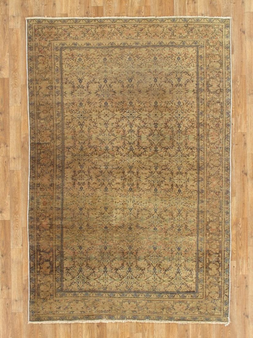 Antique Turkish Kasary Rug 4.8x6.11: Antique Turkish Kasary Rug This is an antique handmade Turkish Kasary rug. The exact size is 4'8" x 6'11". The main color is beige with gorgeous intricate floral patterns all over. Turkey 1920's 4.8x6