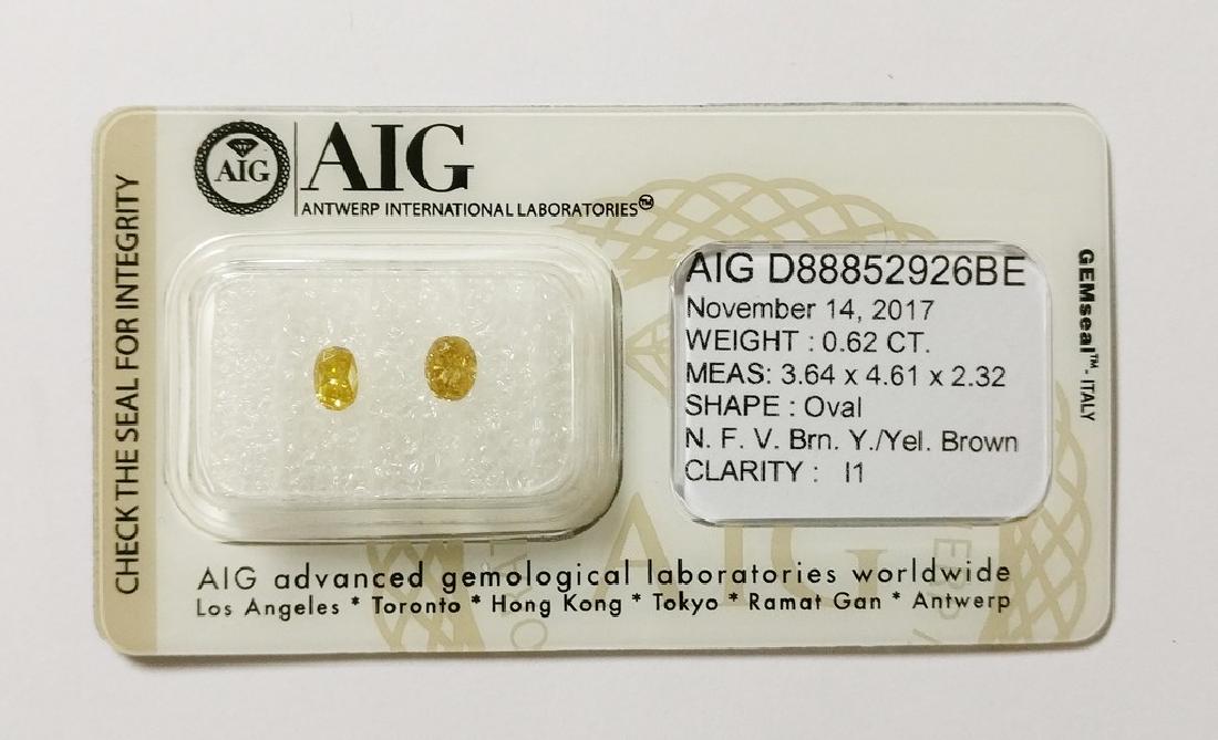 0.62 ct Oval cut diamond F.V.Brownish Yellow / (1 of 4)