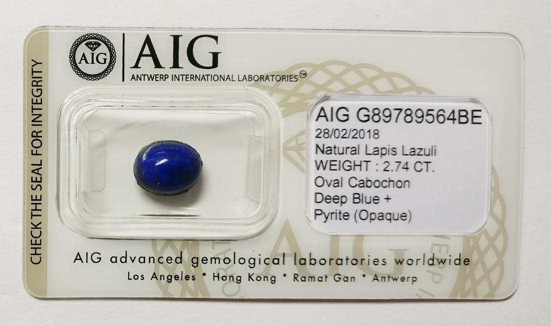 Lapis Lazuli Deep Blue + Pyrite Opaque 2.74 ct (1 of 4)