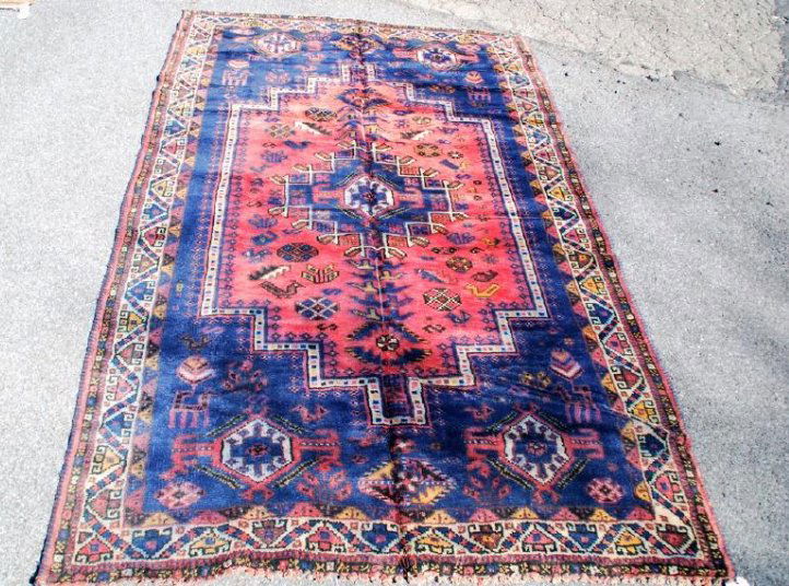 Tribal Afghan Carpet, Early 20th Century Rug 7.6x4.9 (1 of 4)