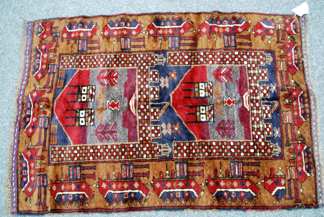 Tribal Afghan War Rug Soviet Era Rug 4.1x2.10 (1 of 4)