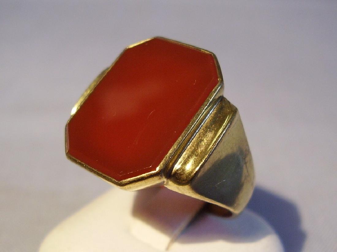 Antique Gold Ring with carnelian: Title: Antique Gold Ring with carnelian Metal Purity (If Applicable): Yellow Gold 8 K Gemstones (If Applicable): Carnelian Carat Weights: 8 ct. Size/Dimensions: Size 10 US, Carnelian 17,3 x 13,4 mm, w