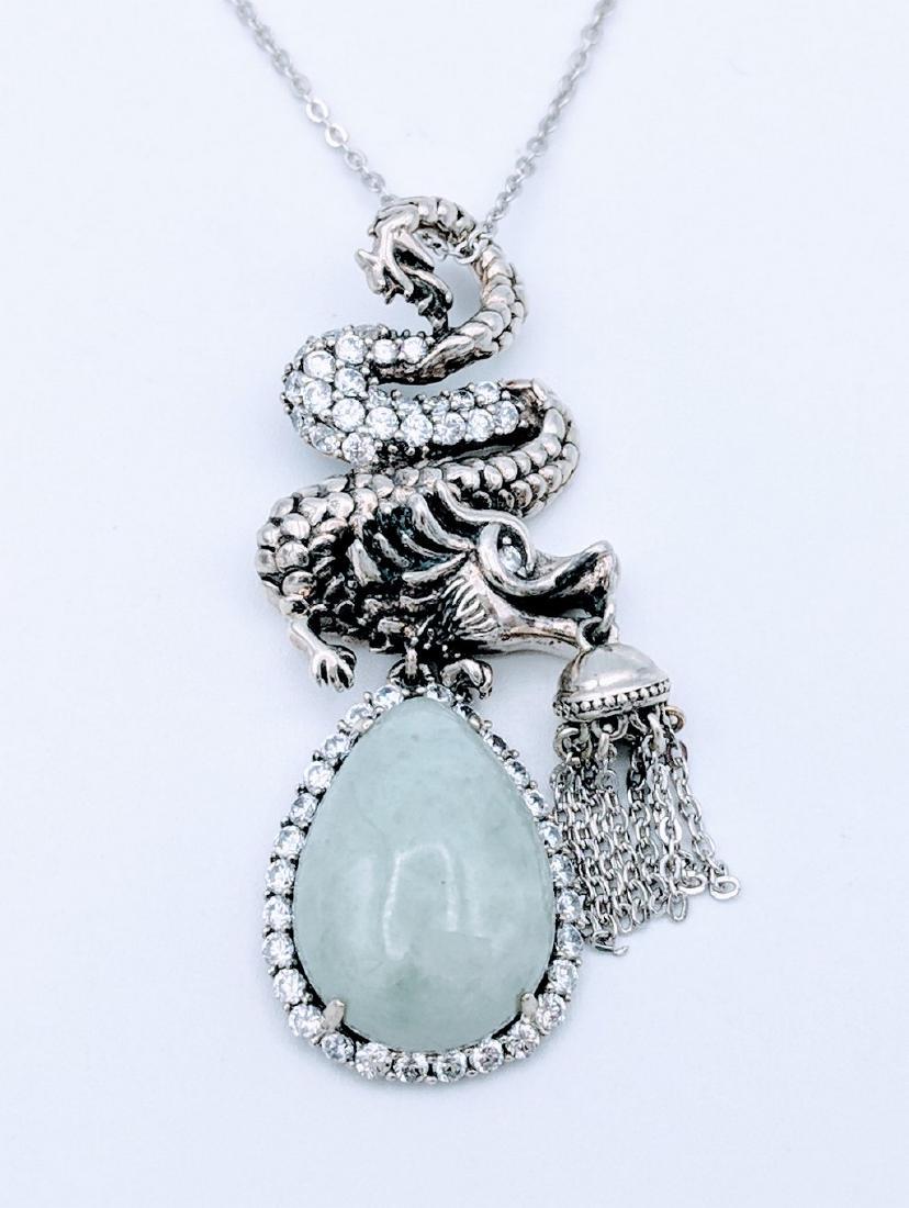 Sterling Silver Necklace and Dragon Designed Pendant (1 of 3)