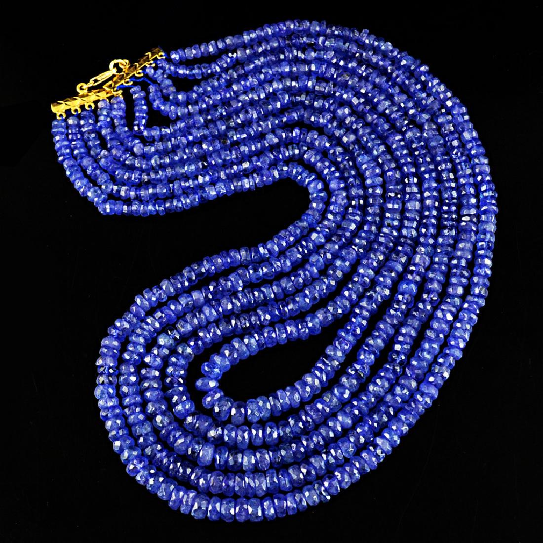 Tanzanite Faceted Beads necklace with 18 kt (750/1000) (1 of 2)