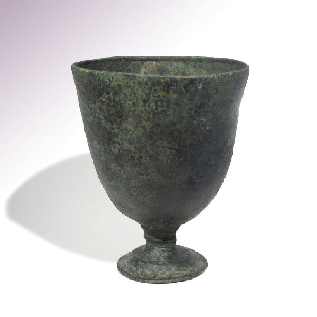 Elamite Large Bronze Stemmed Drinking Cup, c. 1800-1500 (1 of 6)