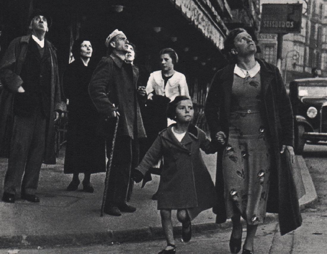 ROBERT CAPA - Air Raid, Barcelona: Artist: ROBERT CAPA Print Title: Air Raid, Barcelona, Spain, 1936 Medium: Sheet-fed Gravure Printing Date: 1968 Printing Location: Holland Image Size: 7.25 x 5.75 inches Robert Capa (1913-1954) was a