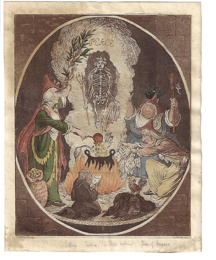 c1806 James Gillray The Three Witches Handcolored (1 of 1)