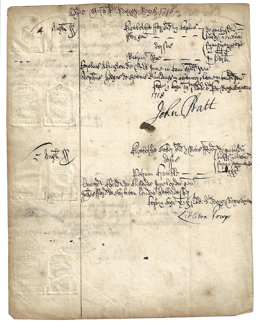 1718 Manuscript Signed Littleton Powys Chancery Latin (1 of 2)