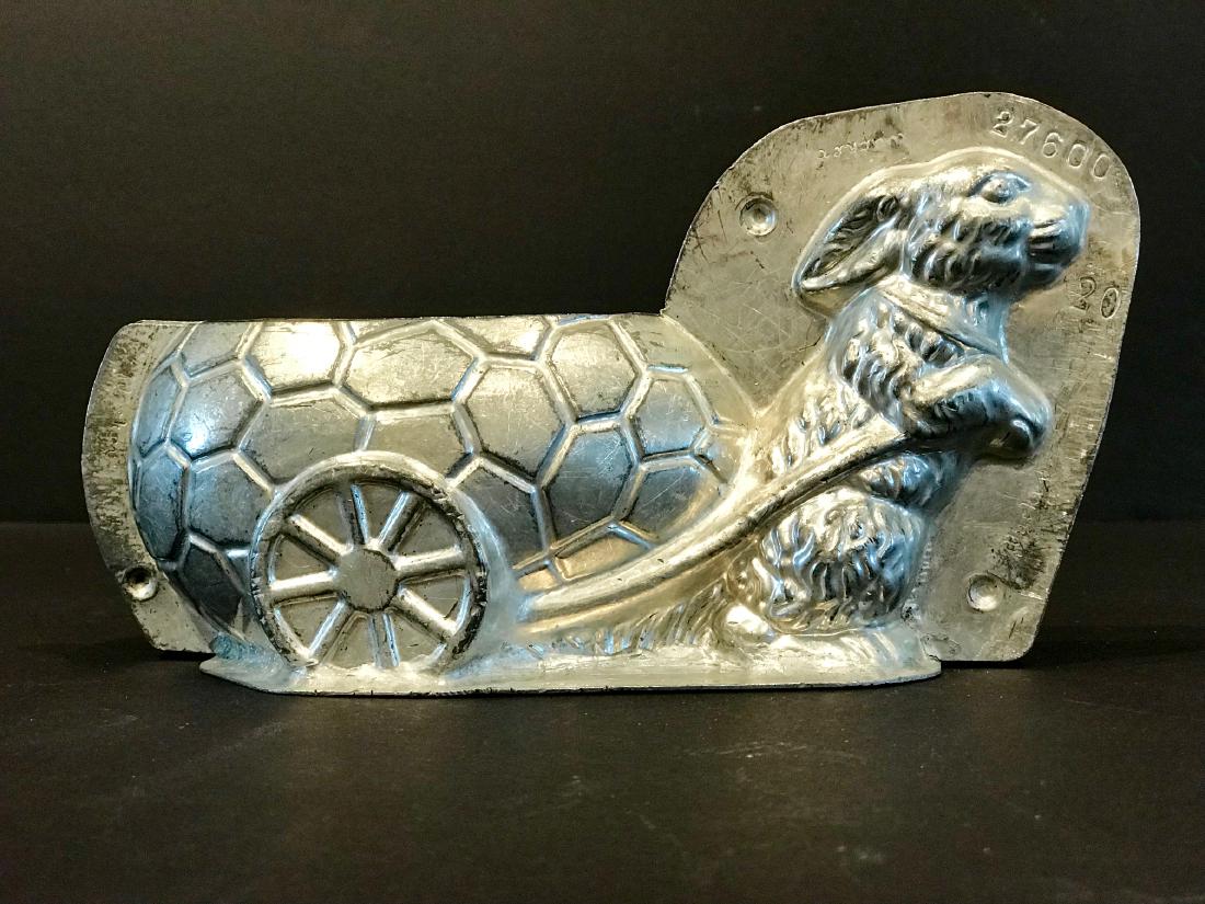 Bunny & Egg-shaped Cart Chocolate Mold, Early 20th C (1 of 2)