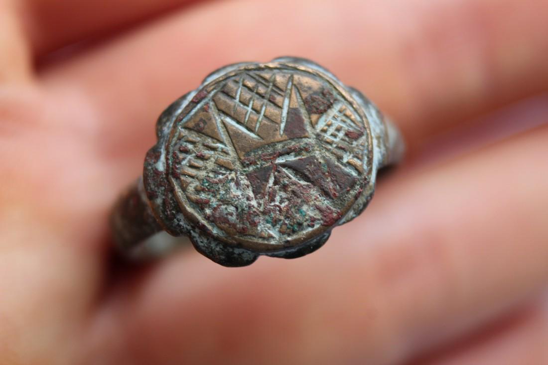 Medieval Bronze Decorated Ring (1 of 6)