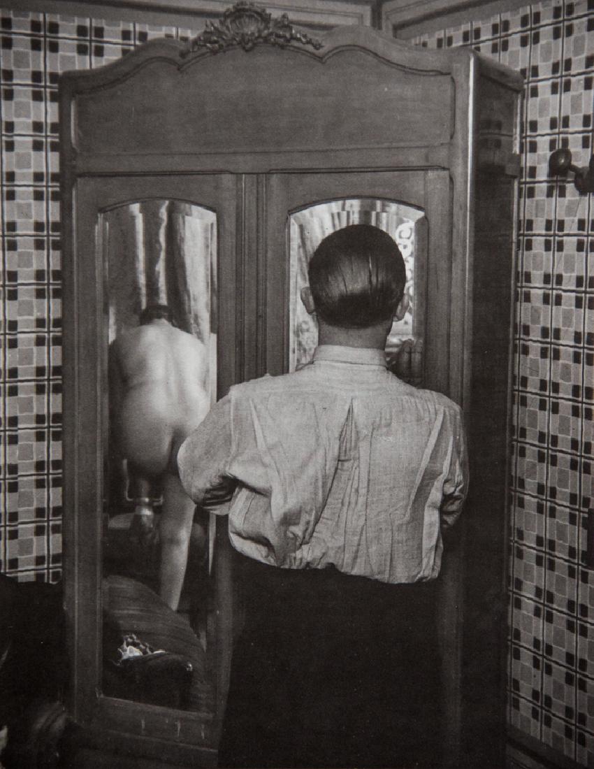 BRASSAI - Mirrored Wardrobe in Brothel: Artist: Brassai Title: Mirrored Wardrobe in Brothel Medium: Sheet Fed Gravure, 1935, Great Britain Dimensions: 7.5x9.5" Wax tissue heat mounted on 12x16" conservation board Brassai was a Hungarian-Fre