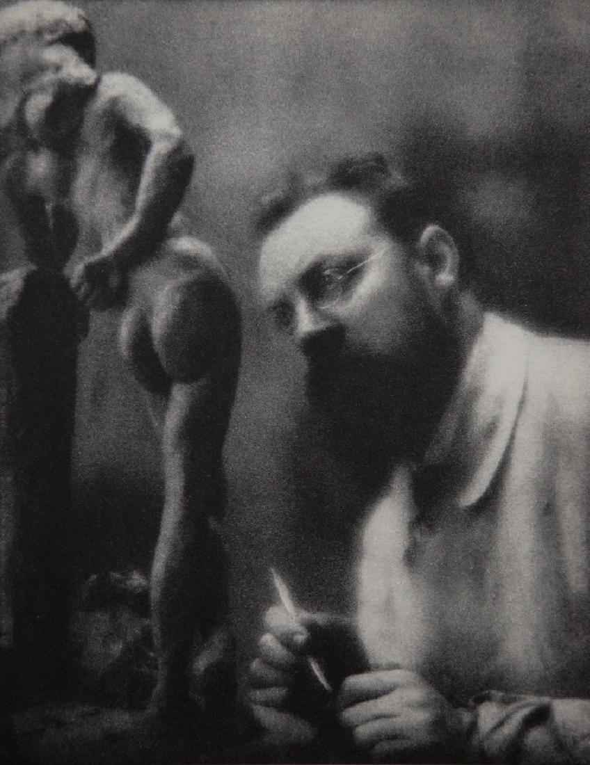 EDWARD STEICHEN - Henri Matisse and La Serpentine 1909: Artist: Edward Steichen Title: Henri Matisse and "La Serpentine" 1909 Medium: Sheet Fed Gravure, 1963, Switzerland Dimensions: 7.5x9.5" Wax tissue heat mounted on 12x16" conservation board Edward Stei