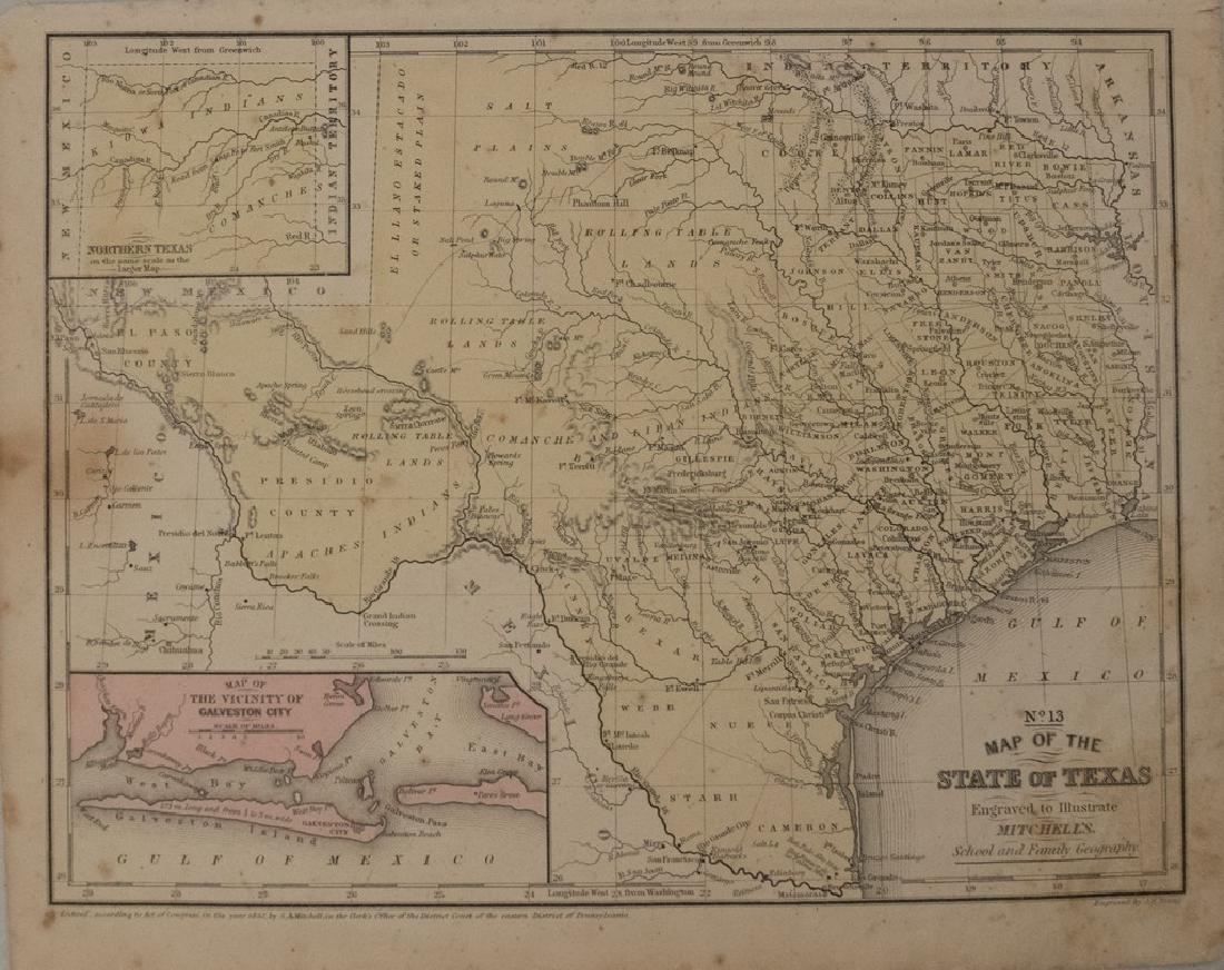 1852 Mitchell Antique Map of Texas (1 of 1)