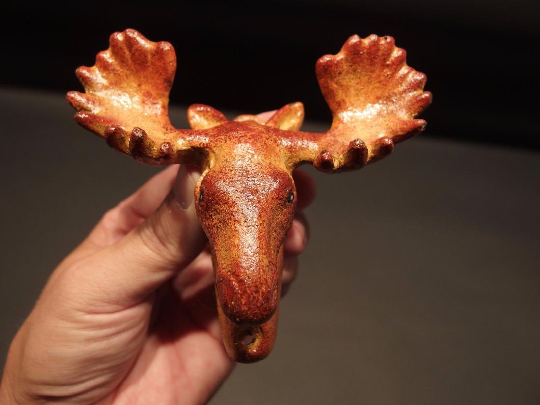 Cast Iron HEAVY Moose Head Wall Mount Beer Bottle (1 of 11)