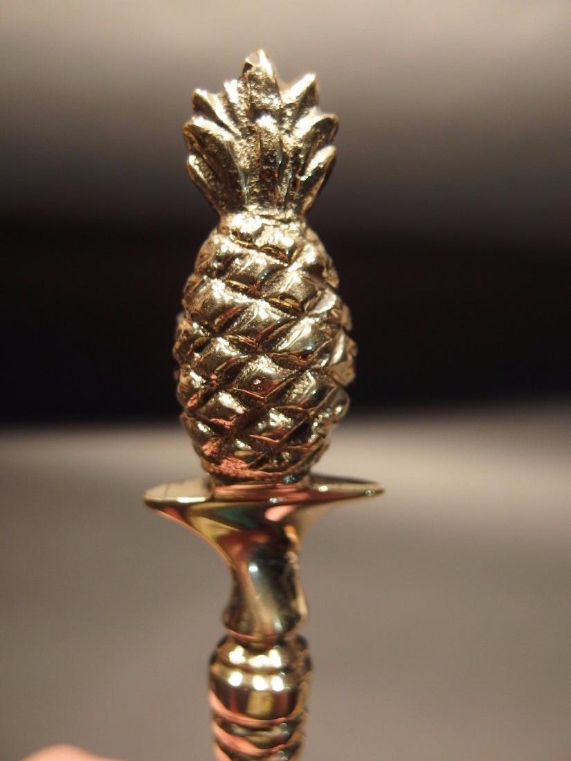Brass Pineapple letter Opener Desk Collectible: Vintage Antique Style Brass Pineapple letter Opener Desk Collectible Description 8" long x 1" Wide Wonderful reproduction solid brass pineapple letter opener. Great for use or display in any early hom