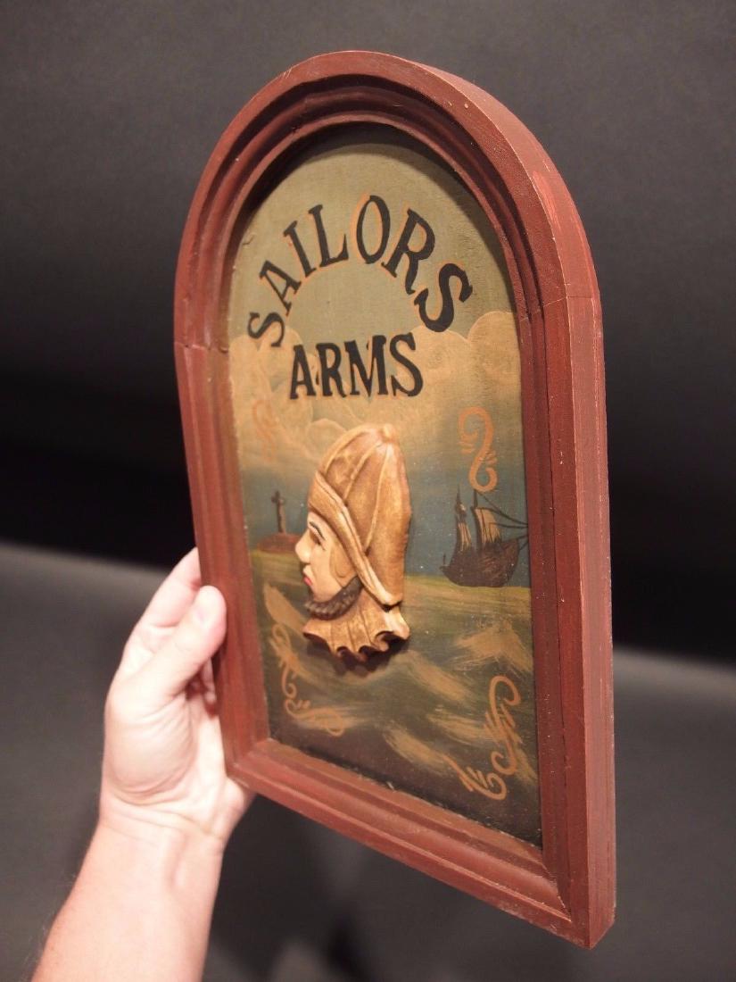 Wood English Pub Sailor Arms Trade Sign (1 of 5)