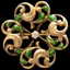 Art Nouveau 14K Gold Green Enamel Diamond Brooch